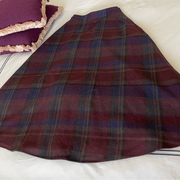 RALPH LAUREN PURPLE LABEL PLAID WOOL ERIKA CIRCLE SKIRT - Picture 8 of 17